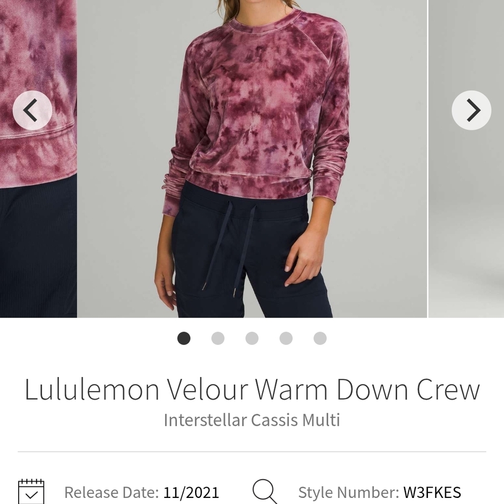Lululemon Velour Warm Down Crew
